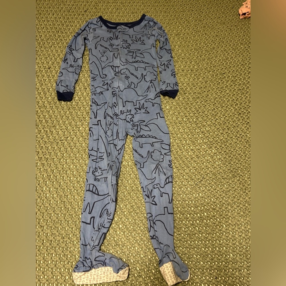 6 pairs - 5T zip up footed pajamas
